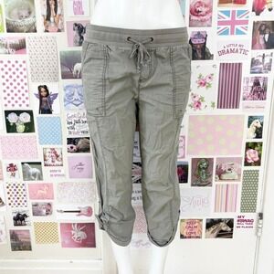 khakis & company sage green jogger capris size 8